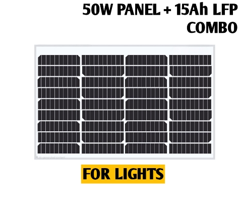 SB EASTMAN DC Combo Pack 50W Mono Panel With 15Ah LFP Battery (Materials Alone)